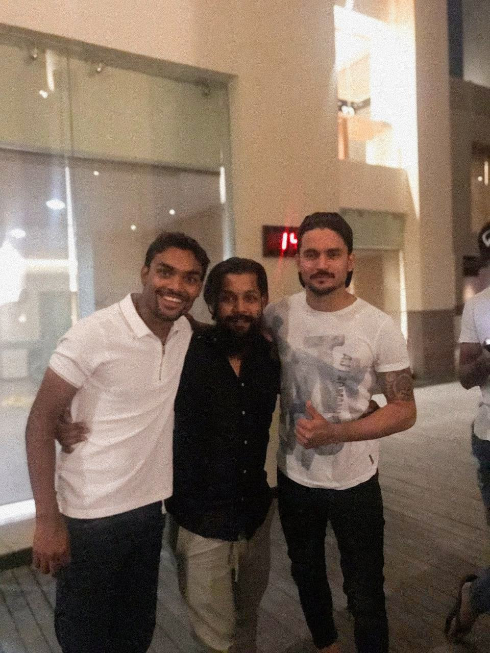 With SRH players in the hotel lobby