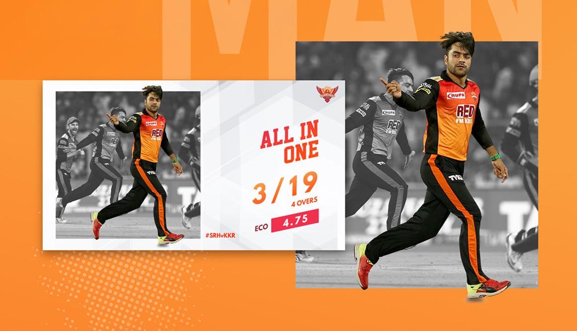 All In One match graphic: Rashid Khan's 3/19 in four overs against KKR