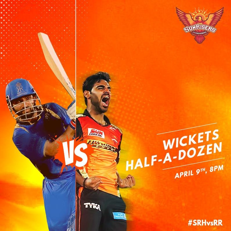 Wickets Half-A-Dozen fixture graphic for SRH versus Rajasthan Royals