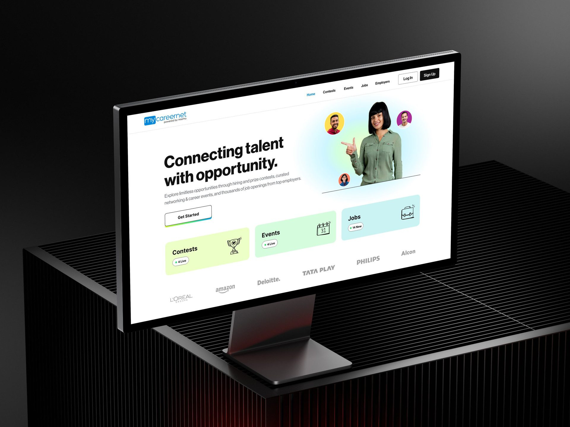 Anvo recruitment platform on a desktop monitor